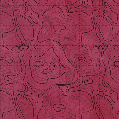 Topographic contour line pattern on a colored material sheet