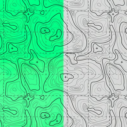 Topographic contour line pattern on a colored material sheet