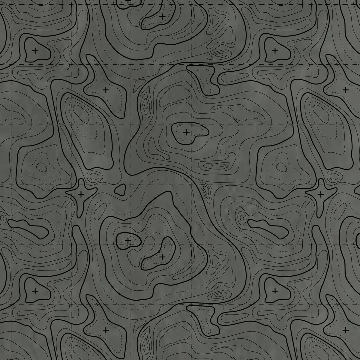 Topographic contour line pattern on a colored material sheet