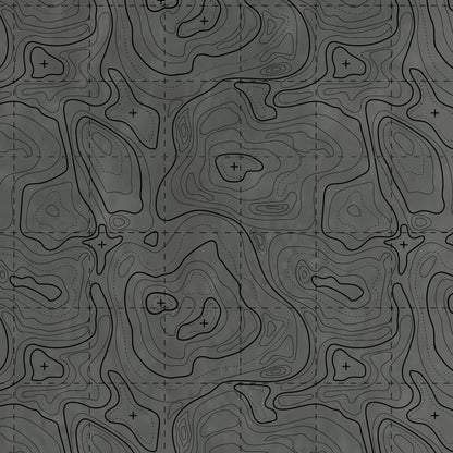Topographic contour line pattern on a colored material sheet