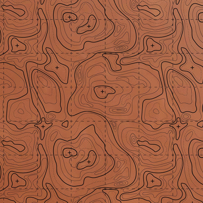 Topographic contour line pattern on a colored material sheet