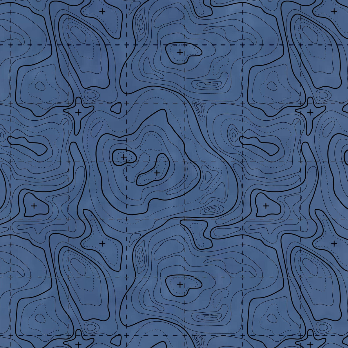 Topographic contour line pattern on a colored material sheet