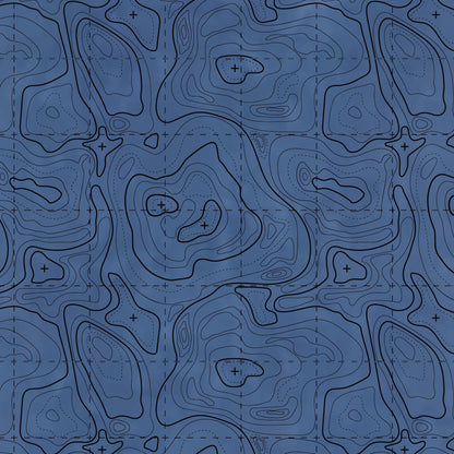 Topographic contour line pattern on a colored material sheet
