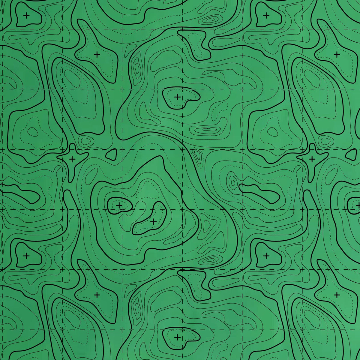 Topographic contour line pattern on a colored material sheet