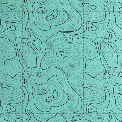 Topographic contour line pattern on a colored material sheet