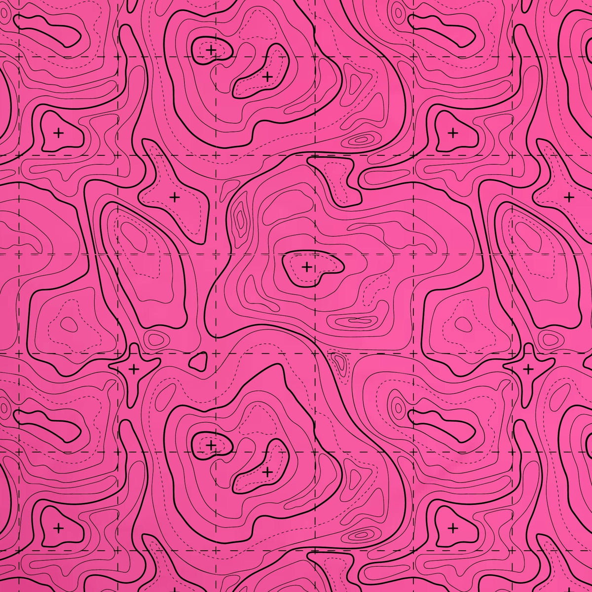 Topographic contour line pattern on a colored material sheet