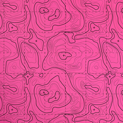 Topographic contour line pattern on a colored material sheet