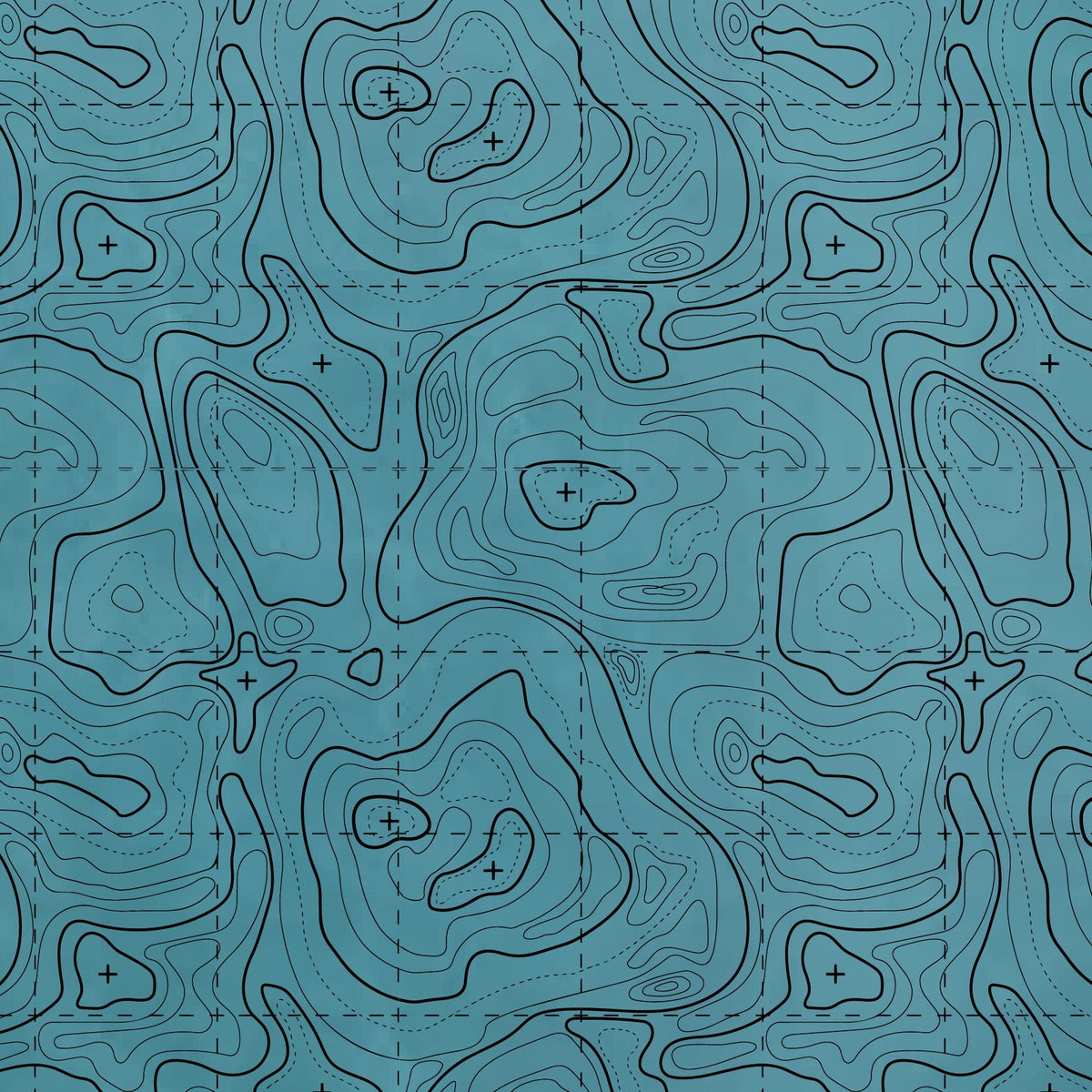 Topographic contour line pattern on a colored material sheet