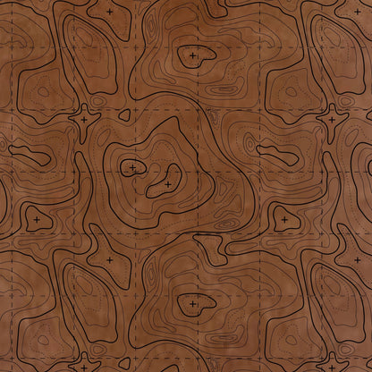 Topographic contour line pattern on a colored material sheet