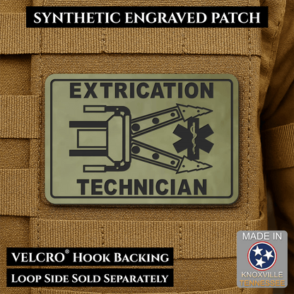 Vehicle Extrication Technician - Jaws of Life Patch - Morale Patch, 2x3" | Made in USA | VELCRO® Brand Hook Backing - LoneStar Adhesive