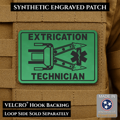 Vehicle Extrication Technician - Jaws of Life Patch - Morale Patch, 2x3" | Made in USA | VELCRO® Brand Hook Backing - LoneStar Adhesive