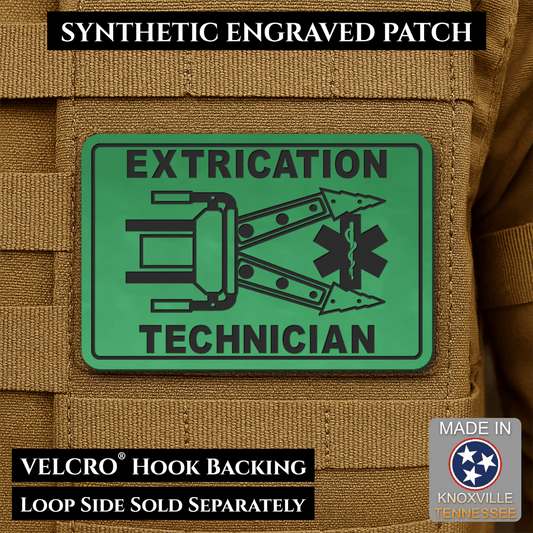 Vehicle Extrication Technician - Jaws of Life Patch - Morale Patch, 2x3" | Made in USA | VELCRO® Brand Hook Backing - LoneStar Adhesive