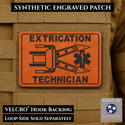 Vehicle Extrication Technician - Jaws of Life Patch - Morale Patch, 2x3" | Made in USA | VELCRO® Brand Hook Backing - LoneStar Adhesive