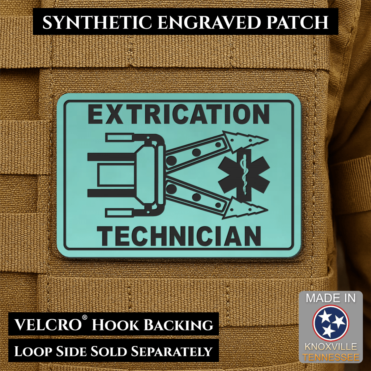 Vehicle Extrication Technician - Jaws of Life Patch - Morale Patch, 2x3" | Made in USA | VELCRO® Brand Hook Backing - LoneStar Adhesive