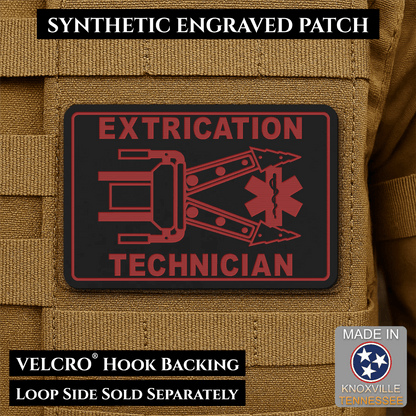 Vehicle Extrication Technician - Jaws of Life Patch - Morale Patch, 2x3" | Made in USA | VELCRO® Brand Hook Backing - LoneStar Adhesive