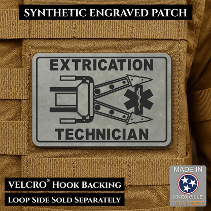 Vehicle Extrication Technician - Jaws of Life Patch - Morale Patch, 2x3" | Made in USA | VELCRO® Brand Hook Backing - LoneStar Adhesive