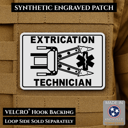 Vehicle Extrication Technician - Jaws of Life Patch - Morale Patch | Made in USA | VELCRO® Brand Hook Backing - LoneStar Adhesive