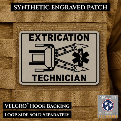 Vehicle Extrication Technician - Jaws of Life Patch - Morale Patch | Made in USA | VELCRO® Brand Hook Backing - LoneStar Adhesive