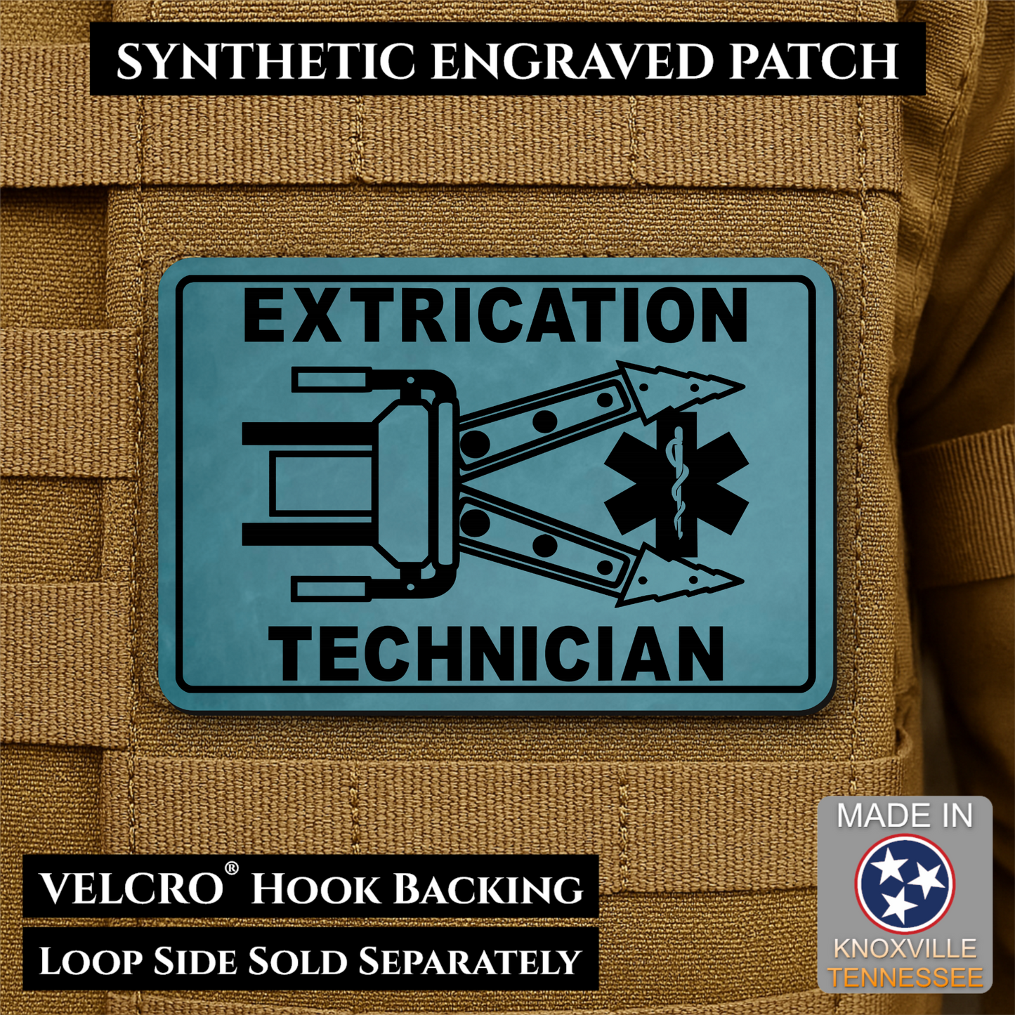 Vehicle Extrication Technician - Jaws of Life Patch - Morale Patch | Made in USA | VELCRO® Brand Hook Backing