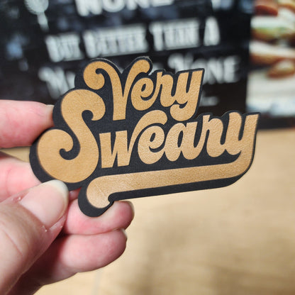 Very Sweary Engraved Leatherette Hat Patch - MR01 - LoneStar Adhesive