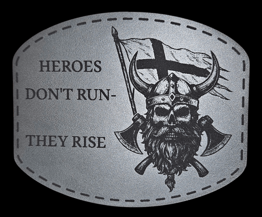 Viking Skull w Axes V1 - Heros Don't Run - They Rise - LoneStar Adhesive