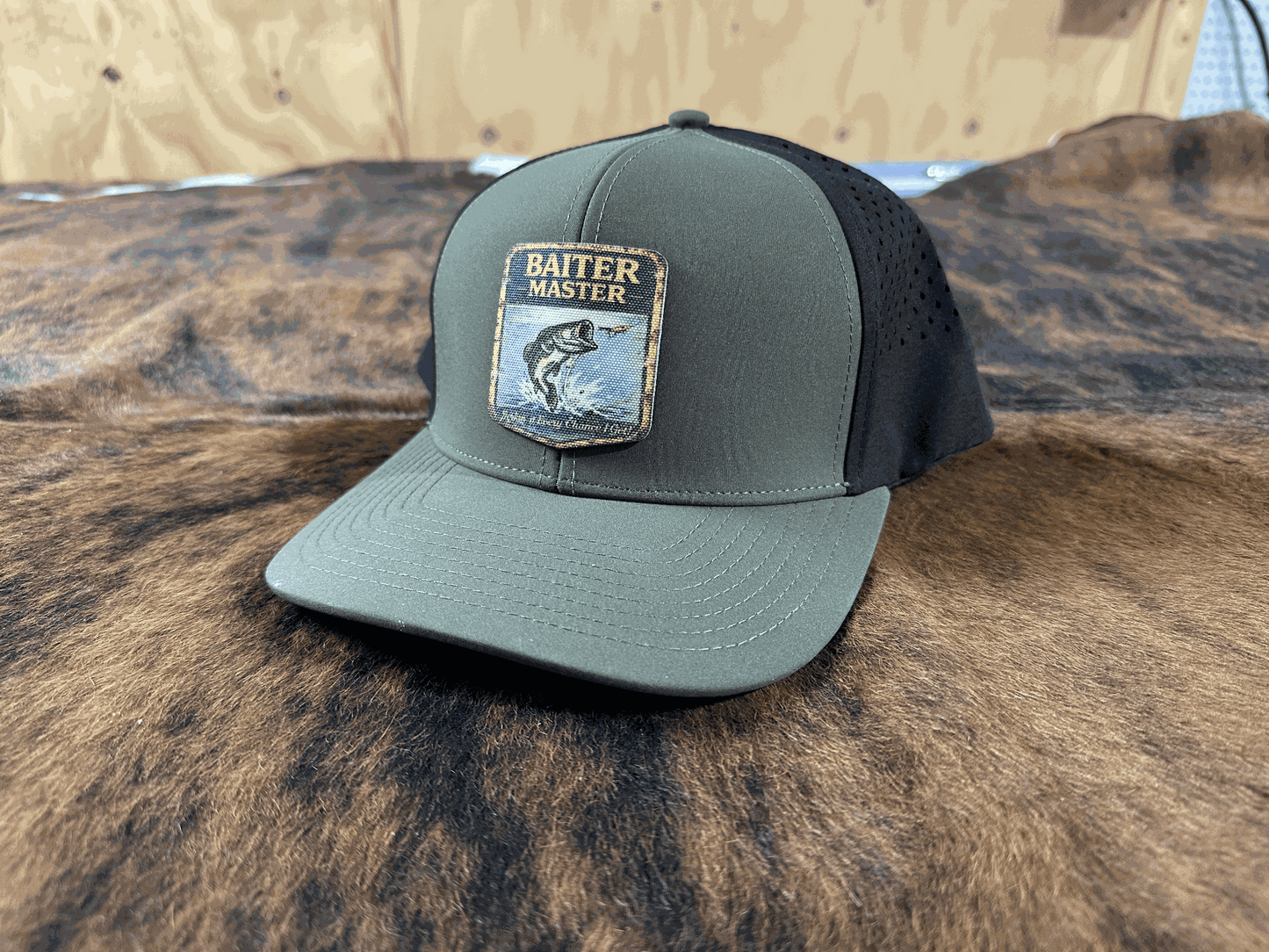 Vintage Master Baiter UV Printed Premium Canvas Patches Funny Fishing Hat Patch - LoneStar Adhesive