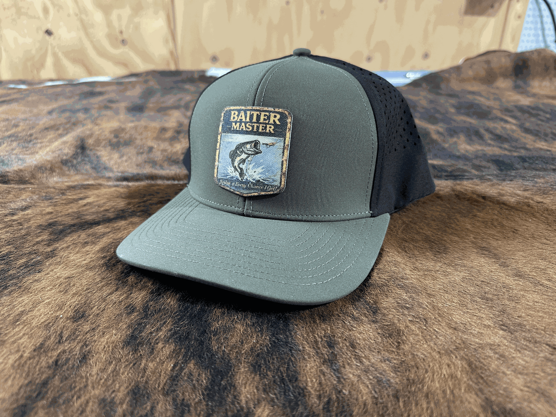 Vintage Master Baiter UV Printed Premium Canvas Patches Funny Fishing Hat Patch - LoneStar Adhesive
