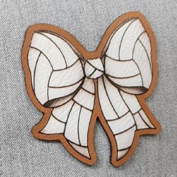 Volleyball Bow UV Printed Leatherette Hat Patch - MR01 - LoneStar Adhesive