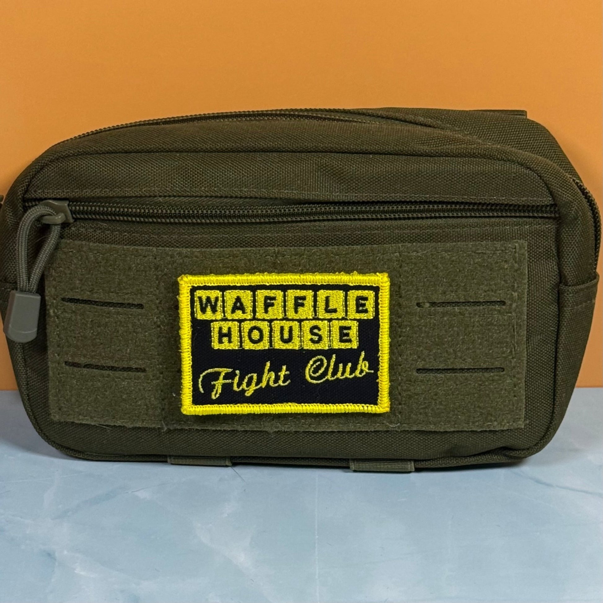Waffle House Fight Club Funny Morale Patch, 2x3" | Made in USA | VELCRO® Brand Hook Backing - LoneStar Adhesive