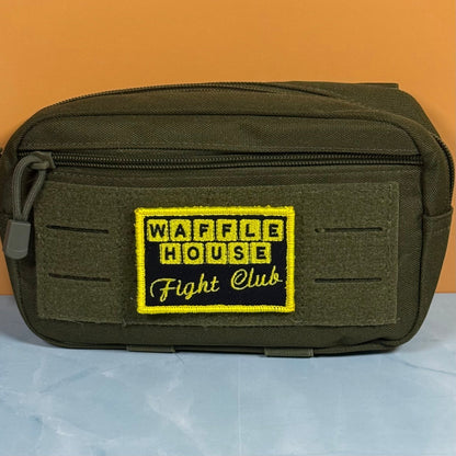 Waffle House Fight Club Funny Morale Patch, 2x3" | Made in USA | VELCRO® Brand Hook Backing - LoneStar Adhesive
