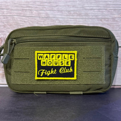 Waffle House Fight Club Funny Morale Patch, 2x3" | Made in USA | VELCRO® Brand Hook Backing - LoneStar Adhesive