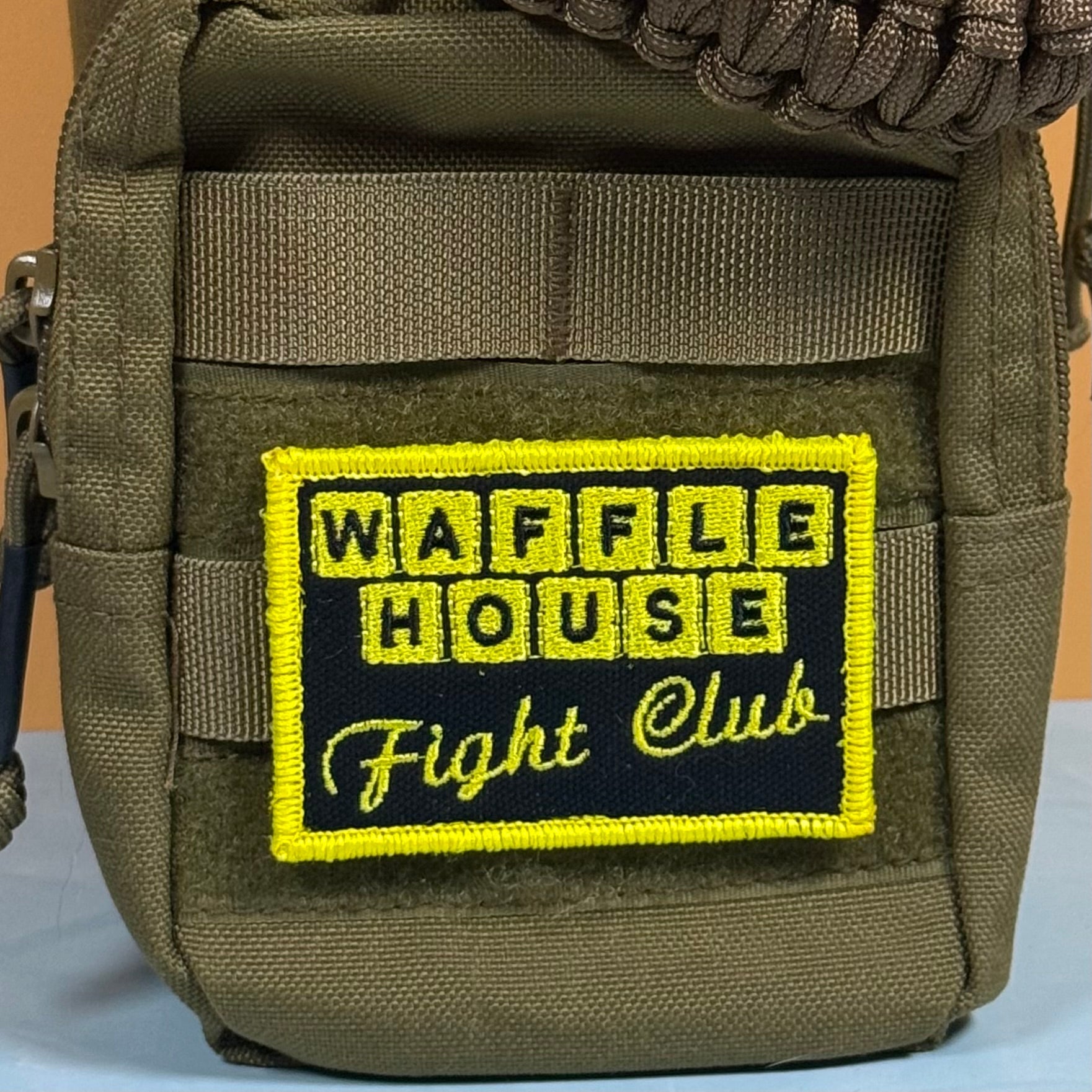 Waffle House Fight Club Funny Morale Patch, 2x3" | Made in USA | VELCRO® Brand Hook Backing - LoneStar Adhesive