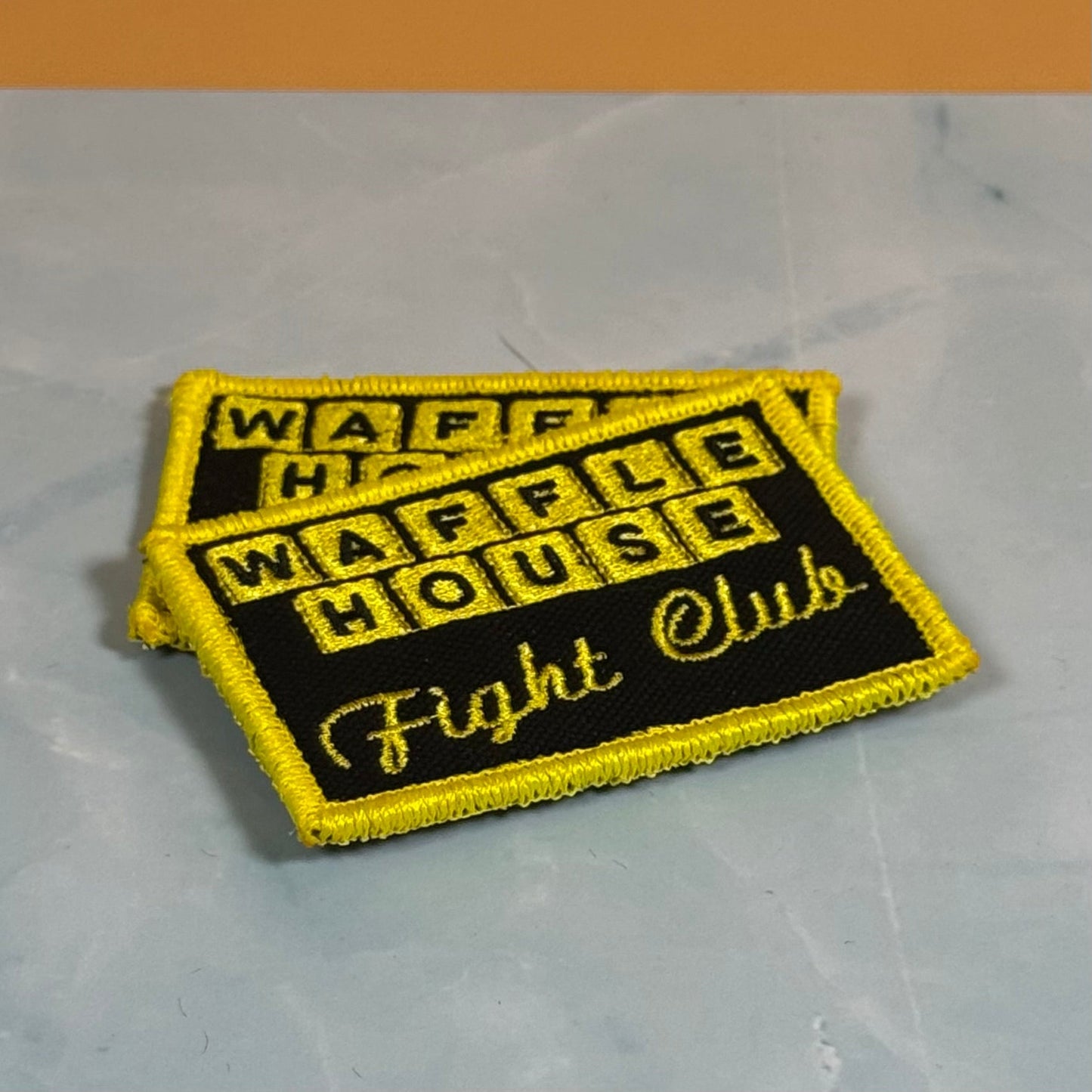 Waffle House Fight Club Funny Morale Patch, 2x3" | Made in USA | VELCRO® Brand Hook Backing - LoneStar Adhesive
