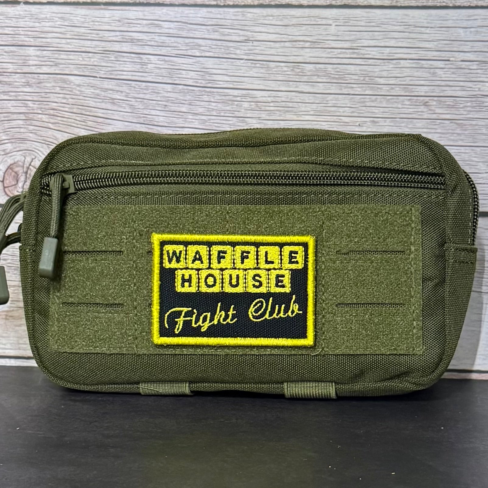 Waffle House Fight Club Funny Morale Patch, 2x3" | Made in USA | VELCRO® Brand Hook Backing - LoneStar Adhesive