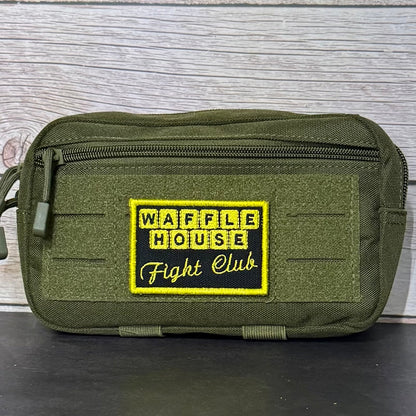 Waffle House Fight Club Funny Morale Patch, 2x3" | Made in USA | VELCRO® Brand Hook Backing - LoneStar Adhesive