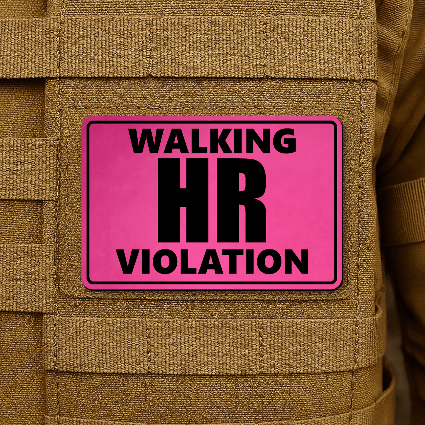 Walking HR Violation Morale Patch 2"x3" Hook & Loop | Made in USA - LoneStar Adhesive