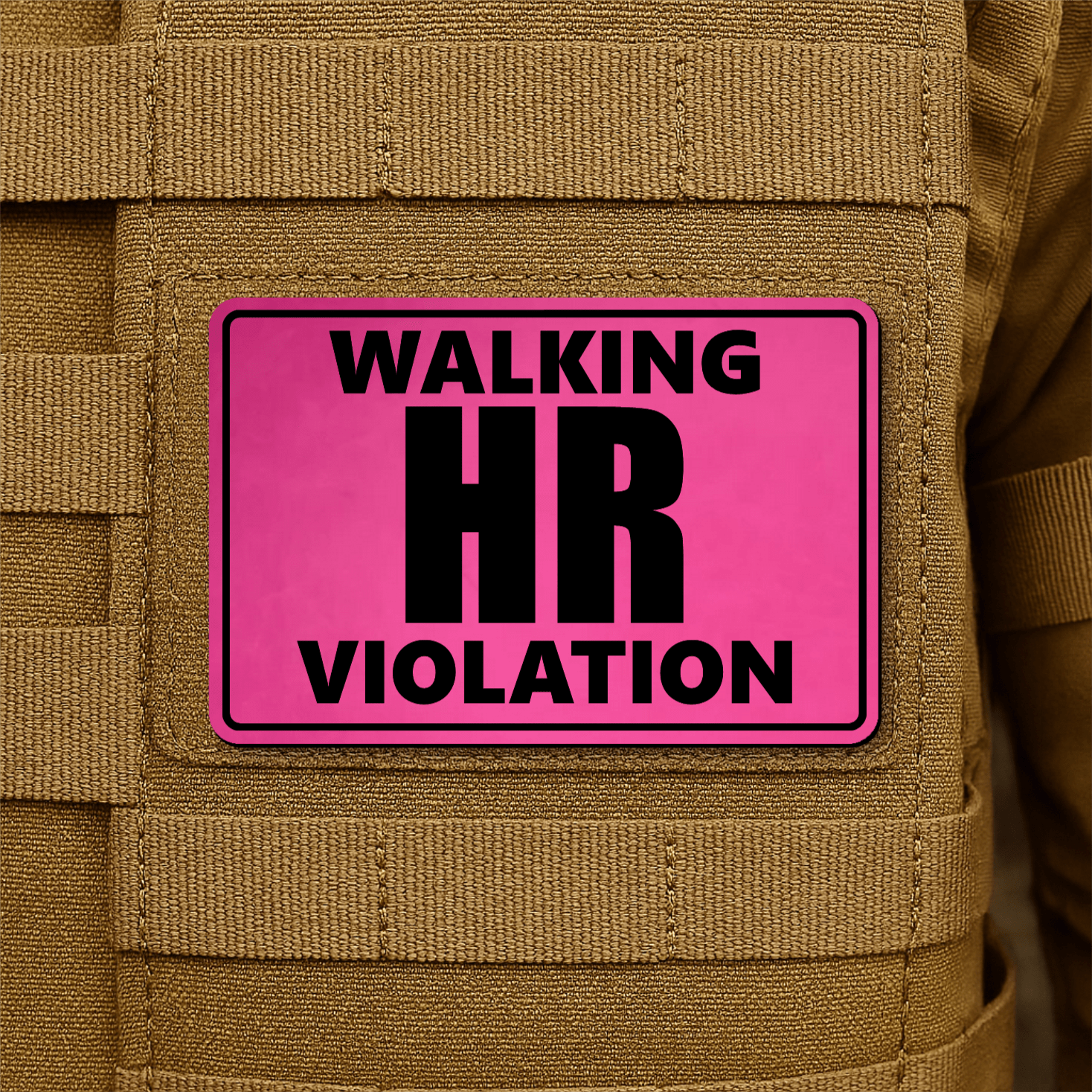 Walking HR Violation Morale Patch 2"x3" Hook & Loop | Made in USA - LoneStar Adhesive