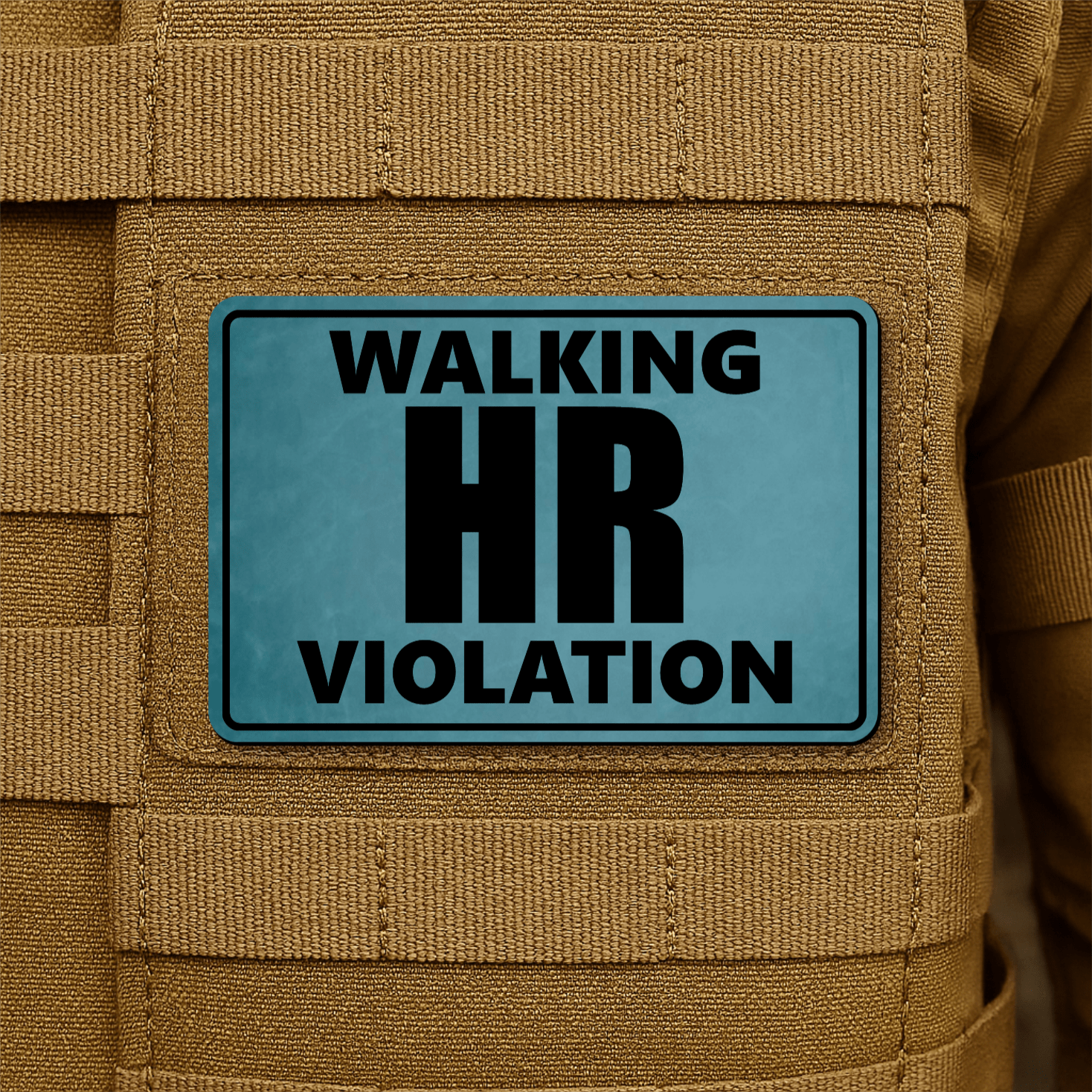 Walking HR Violation Morale Patch 2"x3" Hook & Loop | Made in USA - LoneStar Adhesive