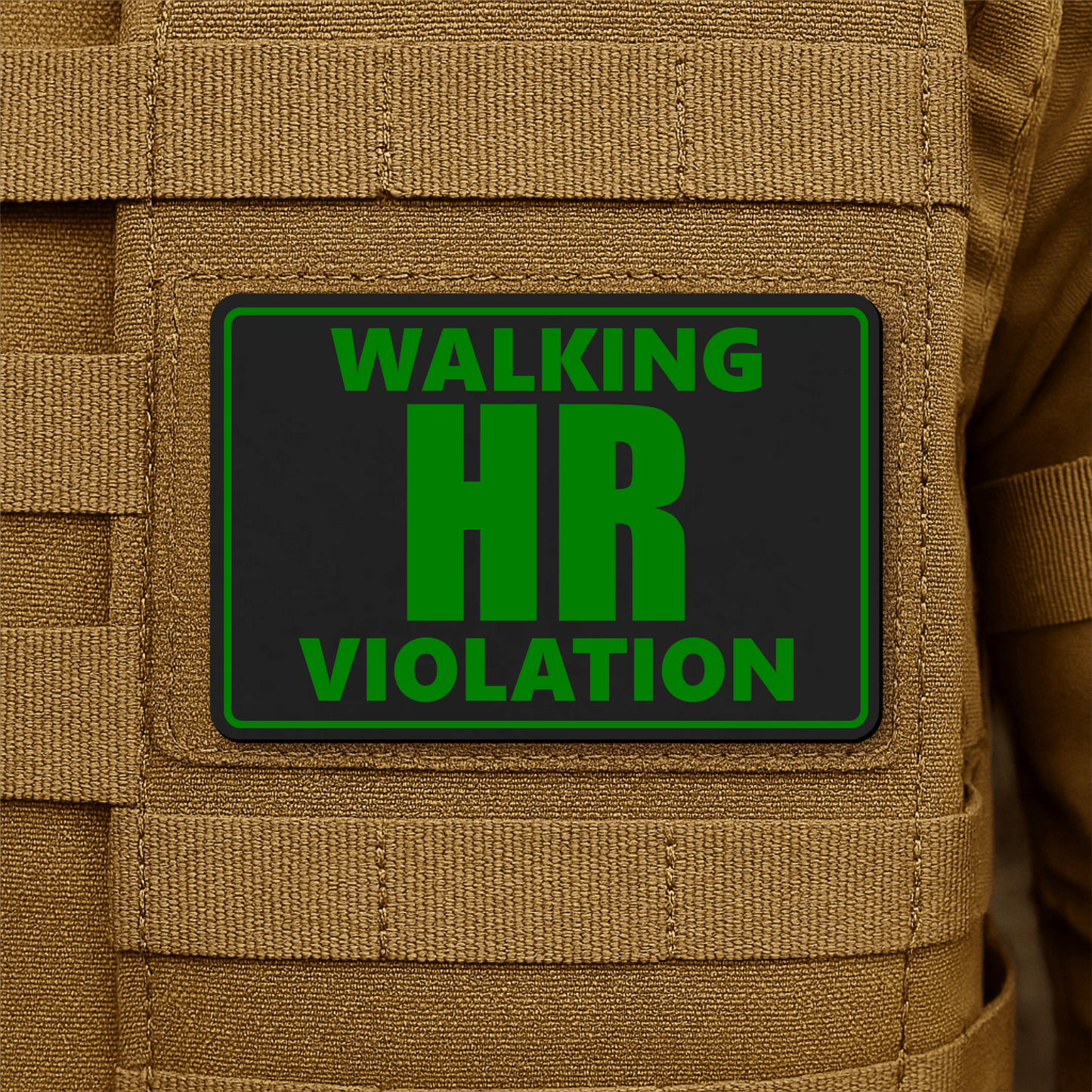 Walking HR Violation Morale Patch 2"x3" Hook & Loop | Made in USA - LoneStar Adhesive