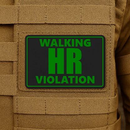 Walking HR Violation Morale Patch 2"x3" Hook & Loop | Made in USA - LoneStar Adhesive