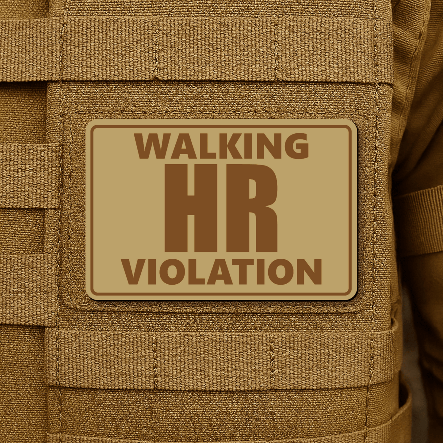 Walking HR Violation Morale Patch 2"x3" Hook & Loop | Made in USA - LoneStar Adhesive