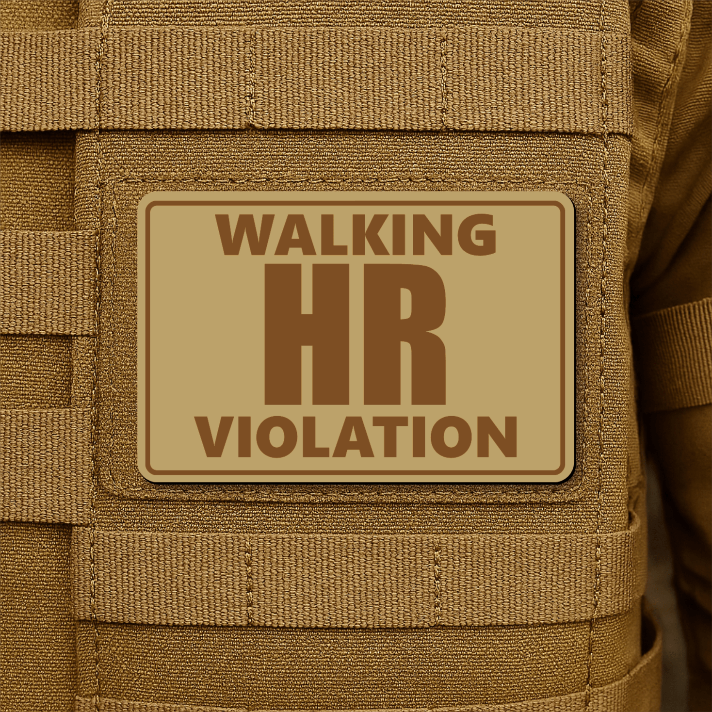 Walking HR Violation Morale Patch 2"x3" Hook & Loop | Made in USA - LoneStar Adhesive
