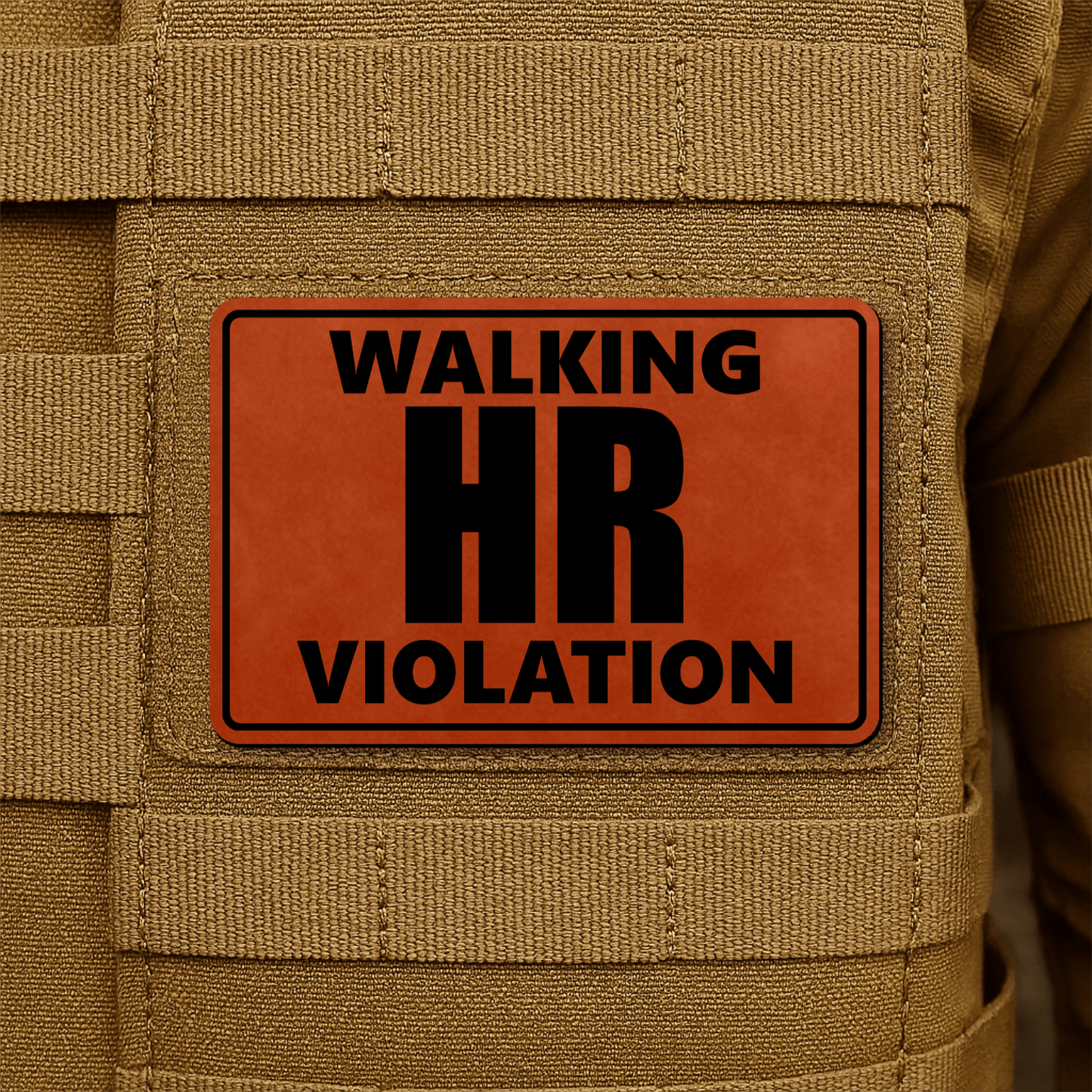 Walking HR Violation Morale Patch 2"x3" Hook & Loop | Made in USA - LoneStar Adhesive