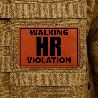 Walking HR Violation Morale Patch 2"x3" Hook & Loop | Made in USA - LoneStar Adhesive