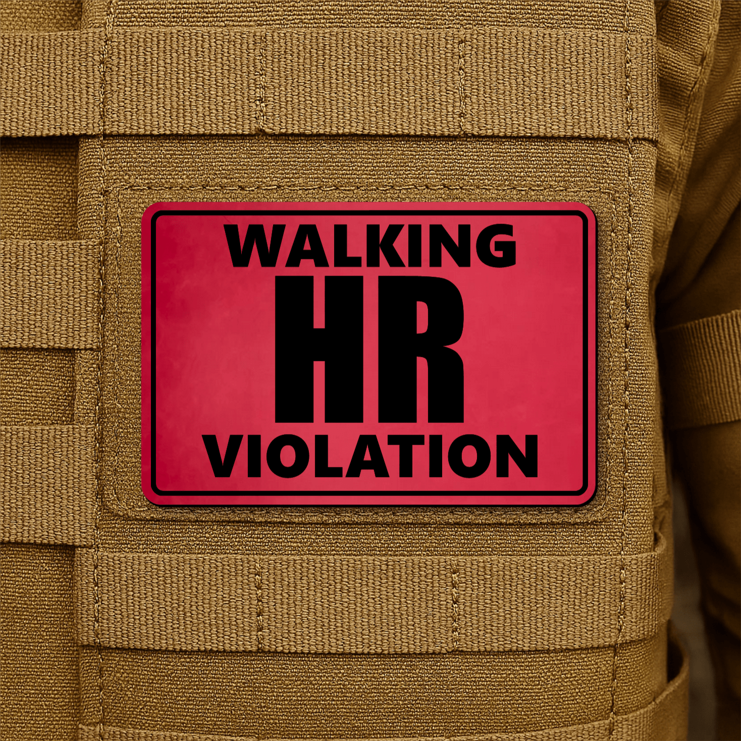 Walking HR Violation Morale Patch 2"x3" Hook & Loop | Made in USA - LoneStar Adhesive