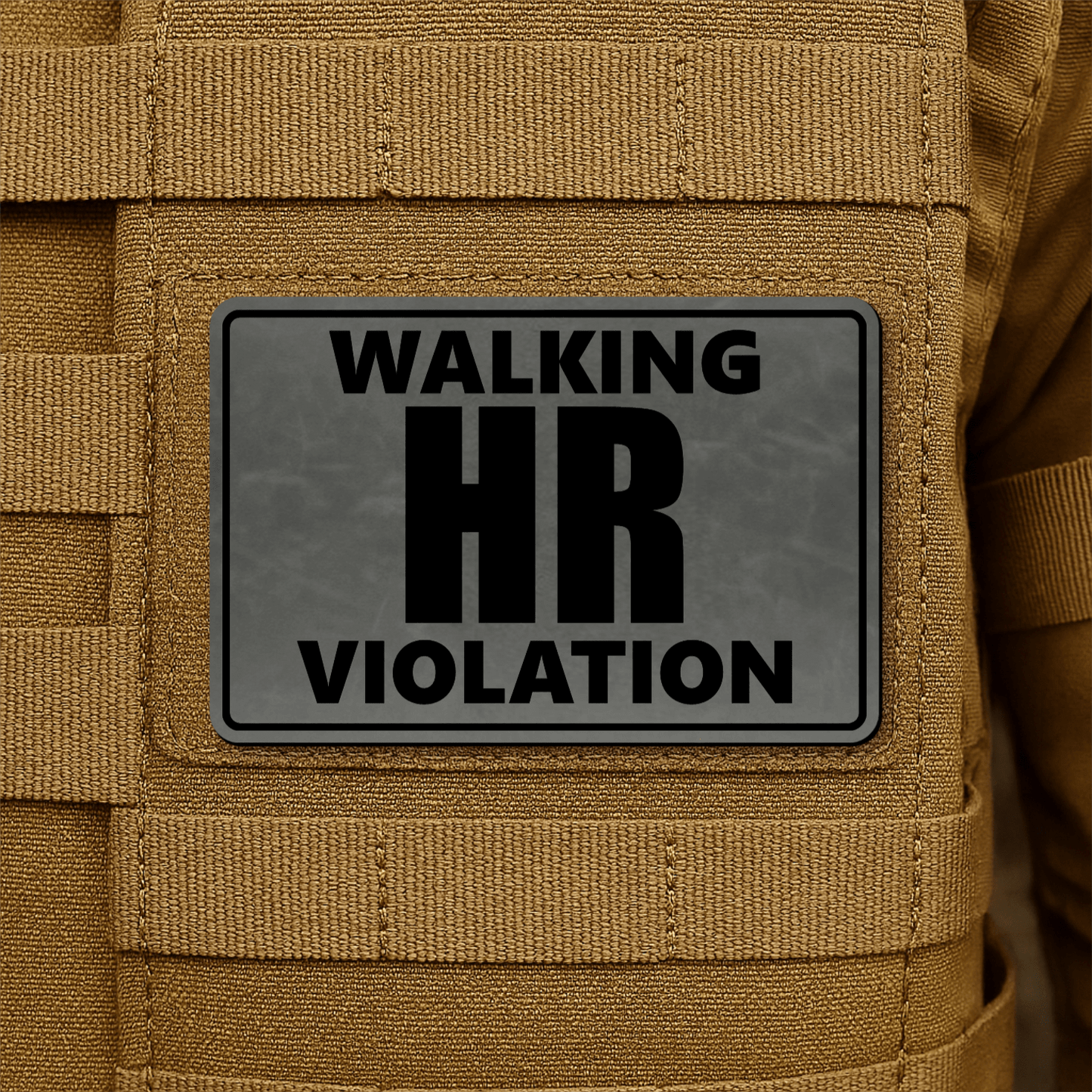Walking HR Violation Morale Patch 2"x3" Hook & Loop | Made in USA - LoneStar Adhesive