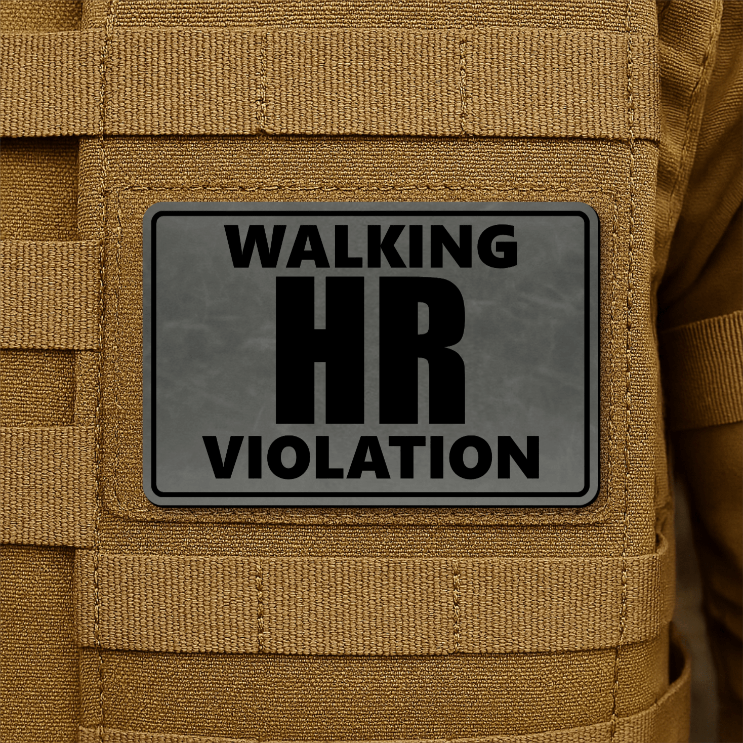 Walking HR Violation Morale Patch 2"x3" Hook & Loop | Made in USA - LoneStar Adhesive