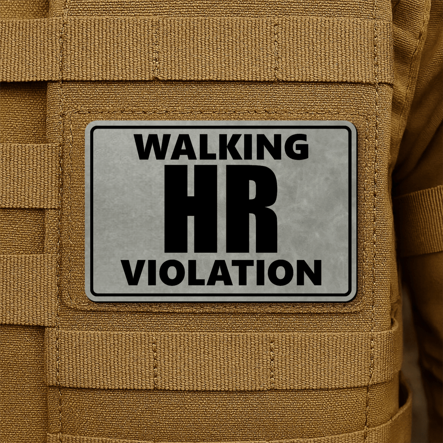 Walking HR Violation Morale Patch 2"x3" Hook & Loop | Made in USA - LoneStar Adhesive