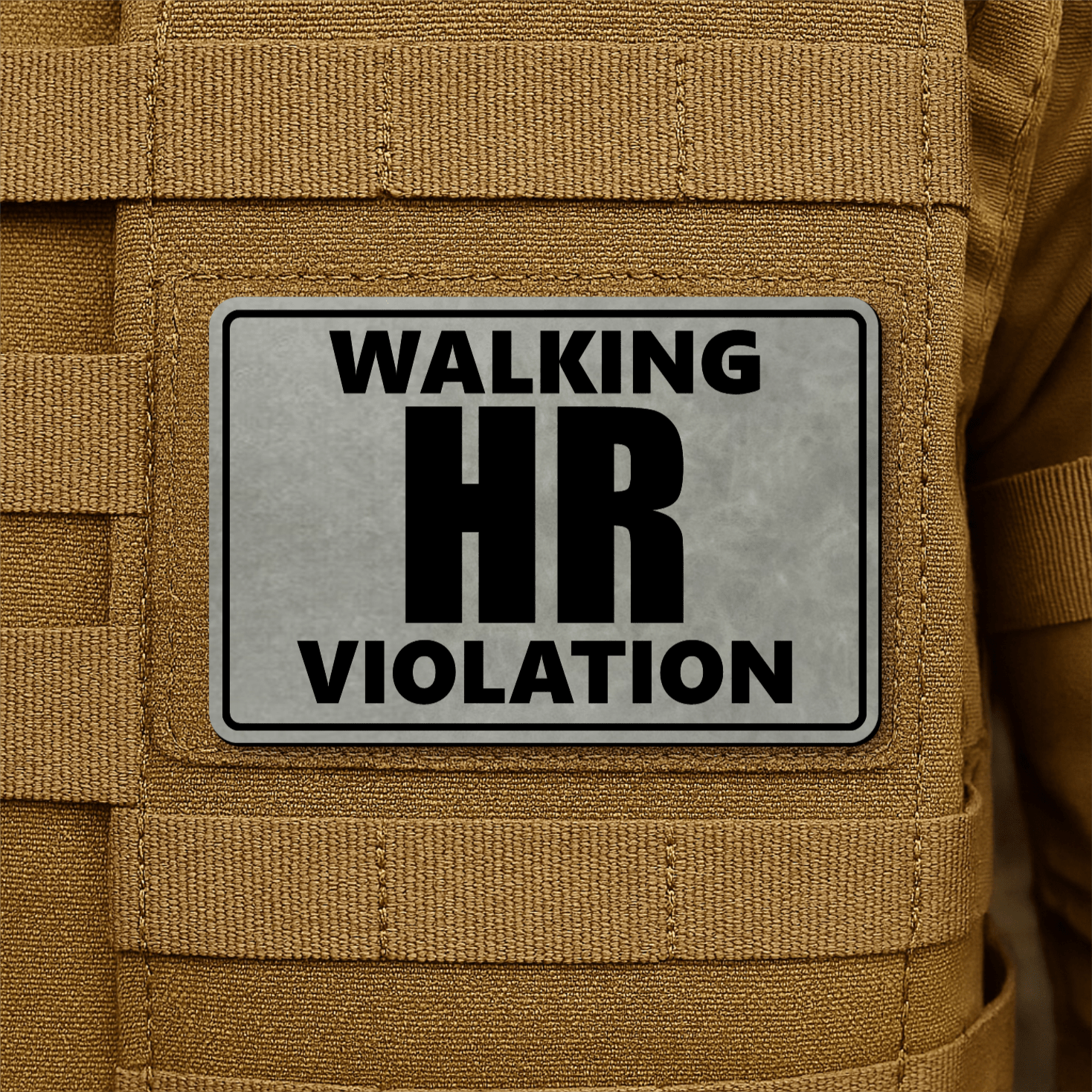 Walking HR Violation Morale Patch 2"x3" Hook & Loop | Made in USA - LoneStar Adhesive
