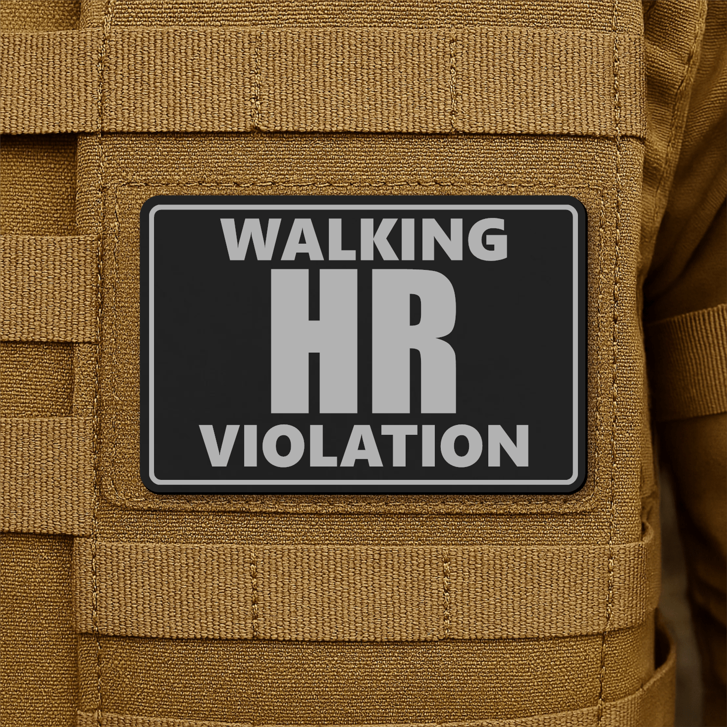 Walking HR Violation Morale Patch 2"x3" Hook & Loop | Made in USA - LoneStar Adhesive